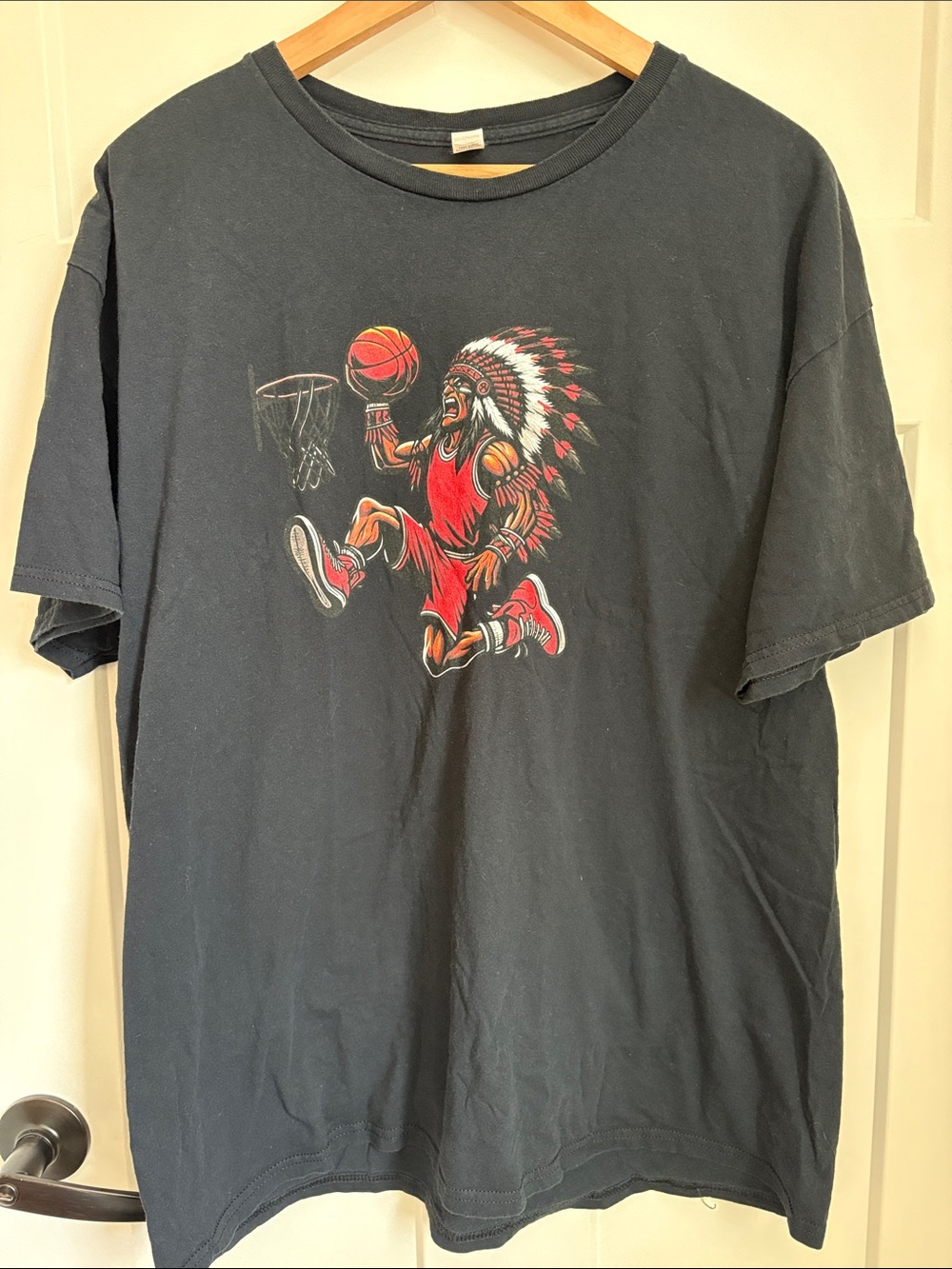 Cotton Black Graphic Basketball Tee